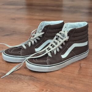 Vans Brown and White High-Top Sneakers